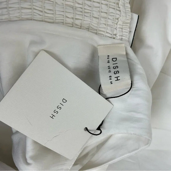 NWT DISSH Morgan White Cotton Midi Dress Size US 12 - Picture 8 of 10